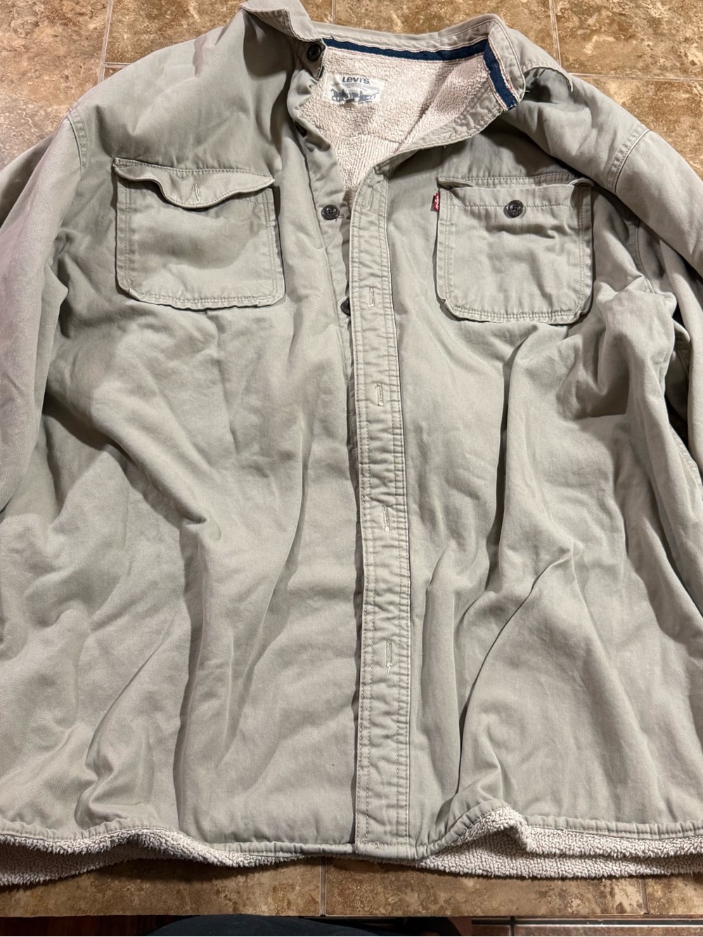 Levi's Men's Sherpa-Lined Casual Jacket in Light Beige